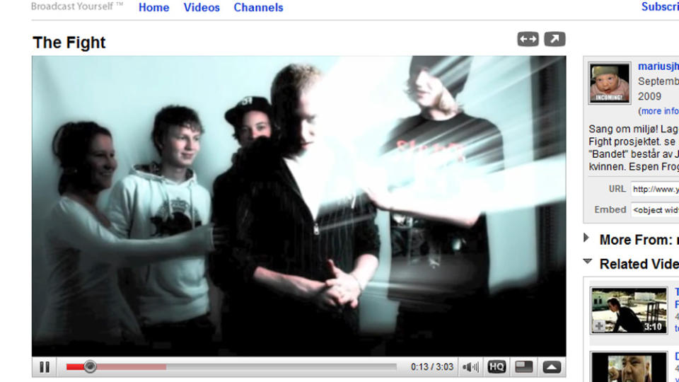  Klima-bidraget til de fem Kristiansandselevene kan du h�re p� Youtube. Faksimile: YouTube.com