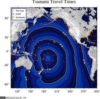 SLIK SPREDDE DEN SEG: Tsunamien ble utl�st av et jordskjelv som m�lte 8,3 p� Richters skala. Foto: REUTERS/NOAA/NWS/West Coast and Alaska Tsunami Warning Center/Handout/Scanpix