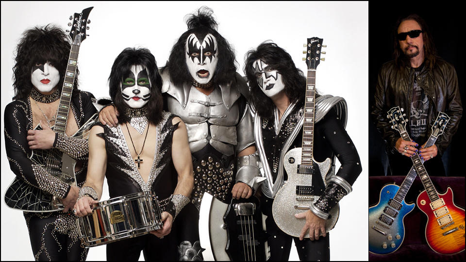 HVEM SER BEST UT? Kiss med sedvanlig ansiktsmaling, Ace Frehley n�yer seg med en mer tradisjonell bikerlook. Foto: Roadrunner/Warner og Indie Distr.
