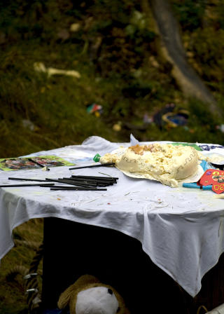 KAKEFEST Slik s� kakebordet ut etter at Julius og resten av flokken hadde forsynt seg med godakene.
 Foto: �ISTEIN NORUM MONSEN