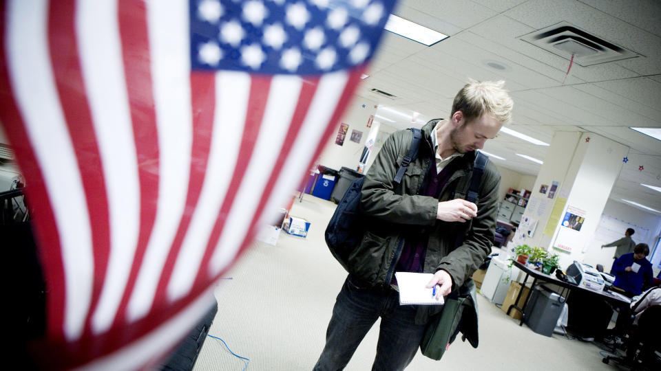 JOBBET FRIVILLIG FOR OBAMA: Forfatteren Erik M�ller Solheim jobbet frivillig for Barack Obama. Foto: RICHARD ERIKSEN