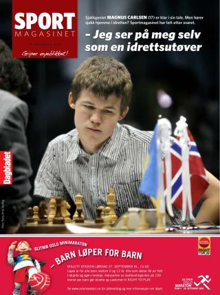 F�RSTESIDEN: Magnus Carlsen fikk innpass i Sportmagasinet i fjor. F�rst onsdag var han i Dagbladets sportspalter i hovedavisa.