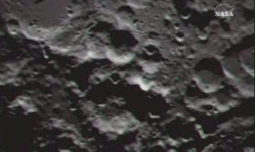 TRAFF HER: Et av de siste bildene f�r sonden knuste ned i overflaten. Foto: NASA