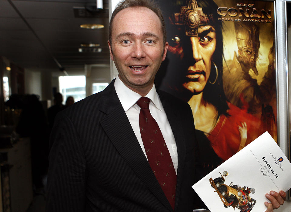 GIR MER PENGER TIL SPILL: : Kulturminister Trond Giske, her avbildet da han lanserte stortingmelding nr. 14 om dataspill i fjor v�r.
Foto:  Knut Falch / SCANPIX