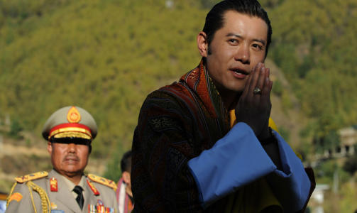 BAK JENS: P� tredjeplass kom Kong Jigme Khesar Namgyel Wangchuck av Bhutan. Foto: AFP PHOTO/Scanpix