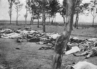 -VANLIG SCENE: USAs ambassad�r skrev at scener som dette var vanlige over alt i de armenske provinsene v�ren og sommeren 1915. - Massakre, sult, utmattelse �dela st�rsteparten av flyktningene. Den tyrkiske politikken var utryddelse under dekke av deportasjon. Foto: WIKIMEDIA