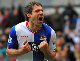 S� GLAD: Blackburns David Dunn er fra Lancashire og var ekstra glad etter � ha scoret mot erkefienden i dag. Foto: Scanpix