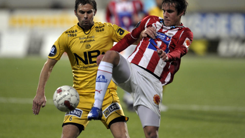 DELTE POENGENE: Bod�/Glimt og Stian Theting delte poengene med Troms� og Remi Johansen. Det er et resultat som betyr at det lukter nedrykk i Nordland.
Foto: Anders Vanderloock / Scanpix