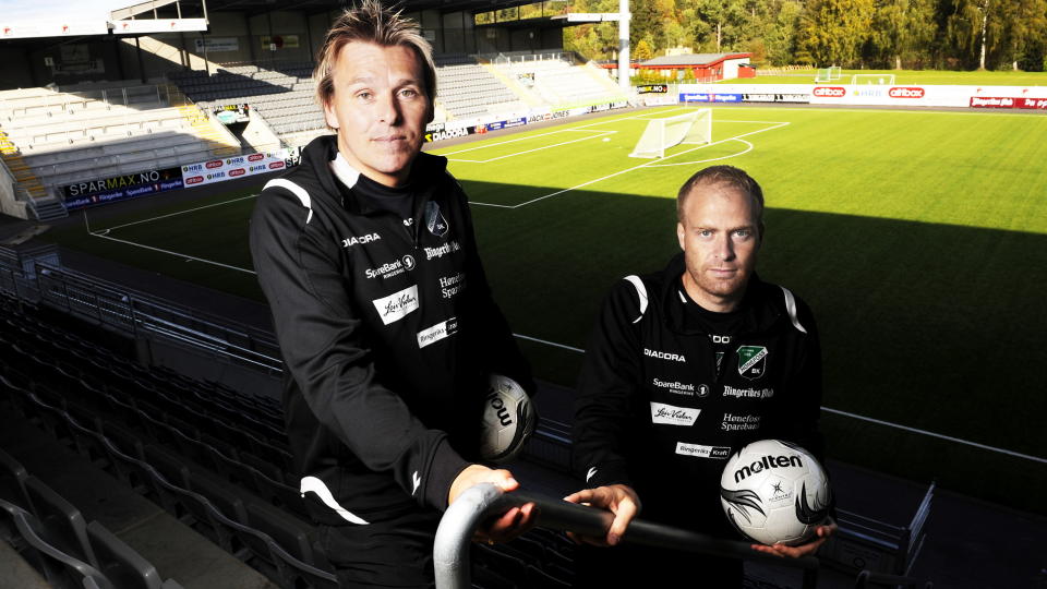 FORTSETTER � IMPONERE: Ole Bj�rn Sundgot og Lars Lafton suser mot Tippeligaen. Foto: ERIK BERGLUND