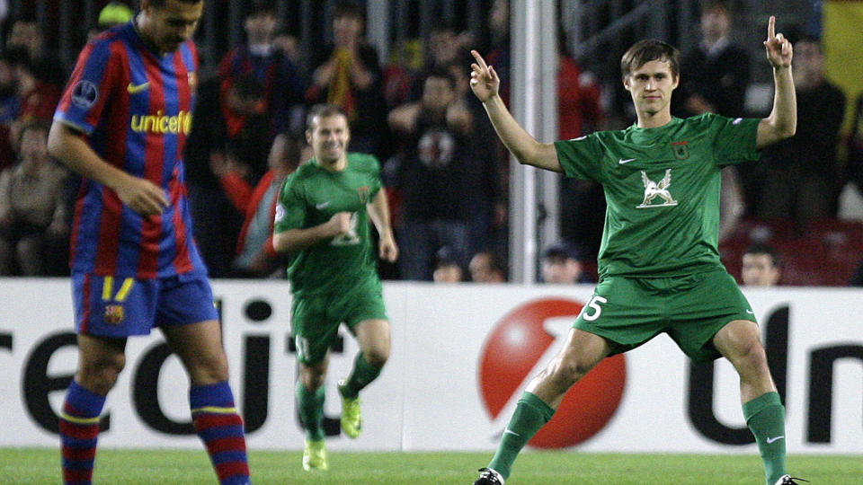 SJOKKSEIER: Rubin Kazan sto for en formidabel bragd da de slo Barcelona 2-1 p� Camp Nou. Foto: AFP