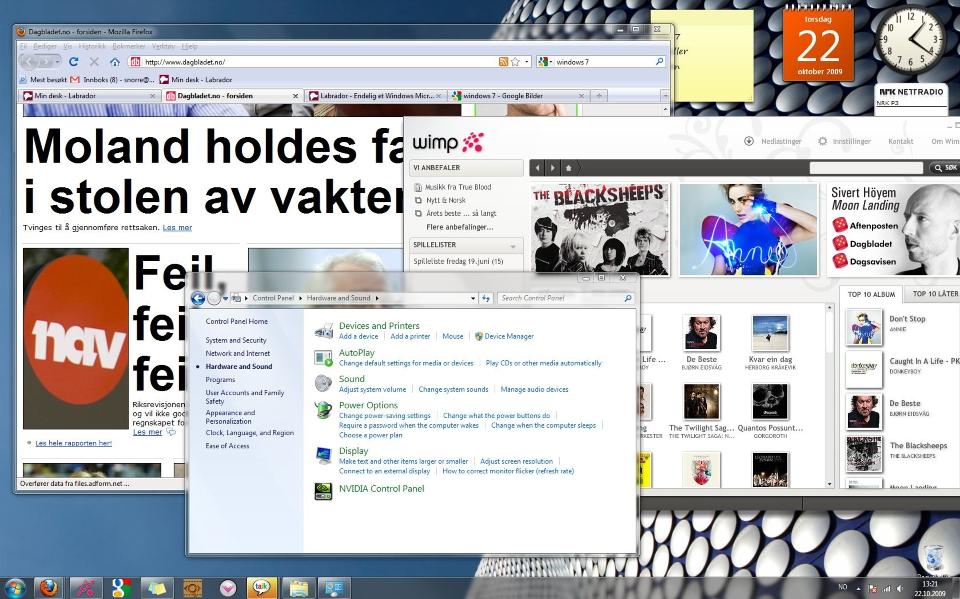 F� ORDEN I ROTET: Det er ofte vanskelig � f� oversikt over alle programmene du har �pne, men i Windows 7 som lanseres i dag er det gjort en rekke grep for � gj�re alt mer oversiktlig.