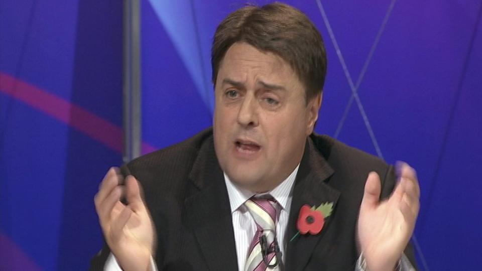 KONTROVERSIELL: Men Nick Griffin er ingen nazist, insisterer han selv. Foto: REUTERS/BBC/Scanpix