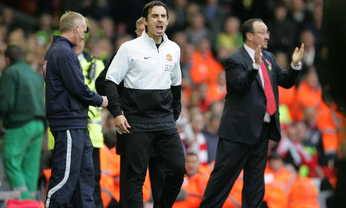 ENGASJERT: F� ting svir mer for Gary Neville enn � tape mot erkerival Liverpool. Foto: AP Photo/Tim Hales