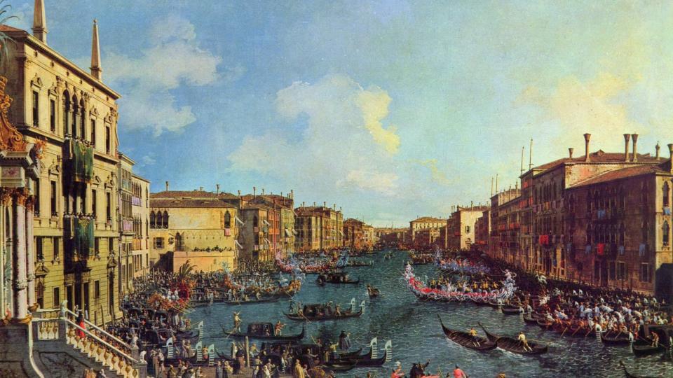 VENEZIA: Forfatteren har skapt et klassisk plott p� klassisk grunn. Maleri av Giovanni Antonio Canal