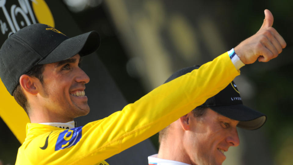 INGEN REPRISE? Uten ryggraden i Astana-laget som sikret ham seier i Tour de France 2009, tror ikke Alberto Contador p� en gjentagelse av suksessen neste sesong.Foto: SCANPIX/AFP/PATRICK HERTZOG