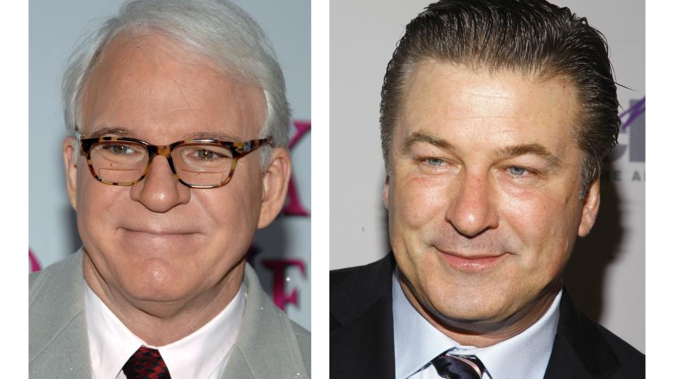 HEDERSMENN: Steve Martin og Alex Baldwin skal konkurrere om vittighetene under �rets Oscar-utdeling. FOTO: SCANPIX/AP