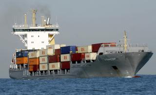 TUNGT LASTET: Francop forlot Iran for omkring 10 dager siden. Foto: REUTERS/IDF/Handout/Scanpix