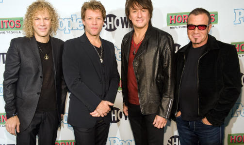 STILL ROCKIN`: Bon Jovi fra venstre: David Bryan, Jon Bon Jovi, Richie Sambora og Tico Torres. Foto: Scanpix