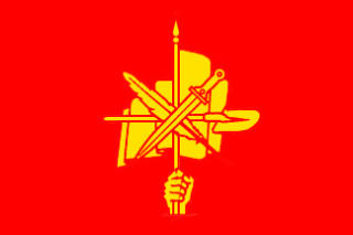 NASJONALISTPARTIETS SYMBOL: Det armenske nasjnalistpartiet ARF (eller Dashnak) jobber mot tiln�rming til Tyrkia. Partiet er lovlig igjen i Armenia etter at det ble forbudt i 1994.