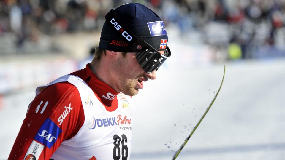 M�TER SAMLET PRESSE: For at Petter Northug ikke skal bli syk p� Beitost�len begrenses tiden til intervjuer. Foto: REUTERS/LEHTIKUVA/Pekka Sakki