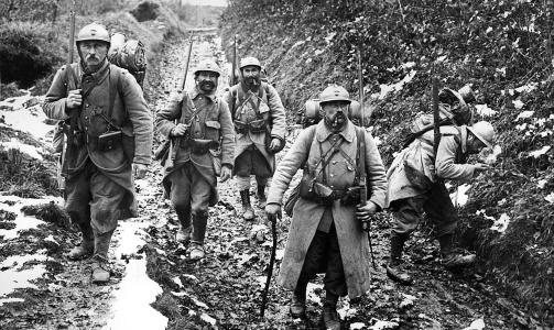 FRANSKE SOLDATER: I Somme i Frankrike under krigen. Foto: AFP