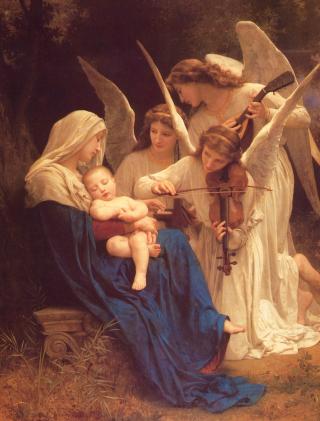 MUSIKALSKE ENGLER: Englenes sang malt av William-Adolphe Bouguereau i 1881. Foto: WIKIMEDIA MUSIKALSKE ENGLER: Englenes sang malt av William-Adolphe Bouguereau i 1881. Foto: WIKIMEDIA
