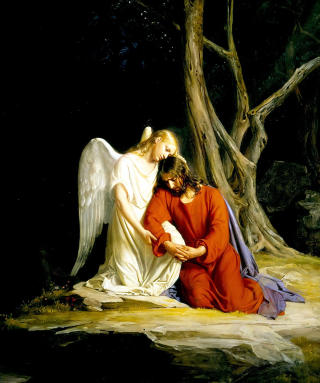TRØSTEENGEL: Denne engelen trøster Jesus før han arresteres i Gethsemane. Foto: WIKIMEDIA TRØSTEENGEL: Denne engelen trøster Jesus før han arresteres i Gethsemane. Foto: WIKIMEDIA