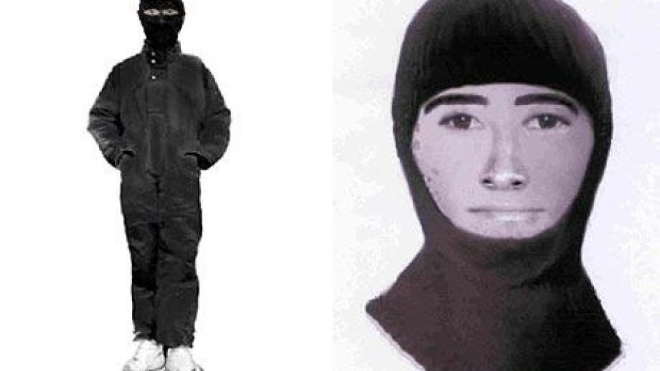  FANTOMTEGNING:  Britisk politi har flere ganger de siste �rene g�tt ut med denne fantomtegningen av Nattevandreren. Illustrasjon: Metropolitan Police/Scotland Yard.