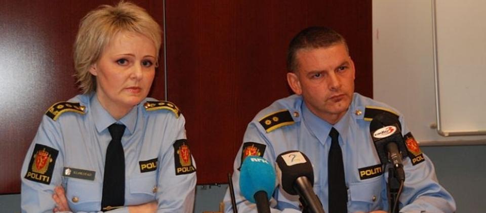 GROVE SEKSUELLE OVERGREP: P�taleleder Heidi Kl�kstad og kriminalsjef Arne Hammer var Salten politidistrikt informerte pressen om den sv�rt grove pedofilisaken. Foto: Marius S. Staulen, Avisa Bod� (ab24).