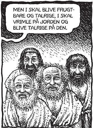 BEDRE NYHETER: Gud gir ogs� Nohas familie beskjed om at de skal formere seg. Tegning: R. Crumb/Verdens skabelse/Carlsen