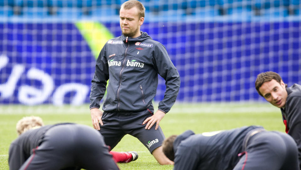 MELDTE FORFALL TIL LANDSLAGET: Christian Grindheim ble ikke med Norge til Sveits p� grunn av ankelskaden. Foto: Heiko Junge / SCANPIX.