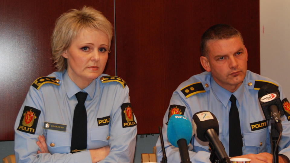 GROVE SEKSUELLE OVERGREP: P�taleleder Heidi Kl�kstad og kriminalsjef Arne Hammer i Salten politidistrikt informerte i g�r pressen om den sv�rt grove pedofilisaken. Foto: Marius S. Staulen, Avisa Bod� (ab24).