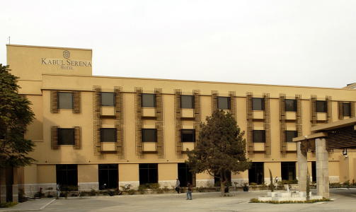 FEM-STJERNERS HOTELL: Serena Hotel i Kabul ble i dag utsatt for et rakettangrep. Foto: REUTERS/Serena Hotel Handout/Scanpix