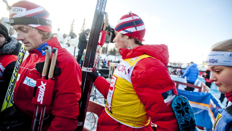 IMPONERT OG OVERRASKET: Petter Northug m�tte seg seg sl�tt med 11 sekunder av skiskytter Ronny Hafs�s. Men sutret ikke av den grunn.  Foto: Thomas Rasmus Skaug/ Dagbladet