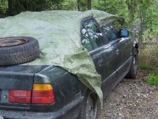 FUNNET: Et tips f�rte til at den ble funnet etter fire �r. Bildet er tatt etter at politiet tok beslag i bilen. Foto: Gjensidige forsikring