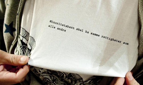 KLAR MELDING: T-skjorta b�res av en engasjert ung mann. Foto: Thomas Rasmus Skaug / Dagbladet