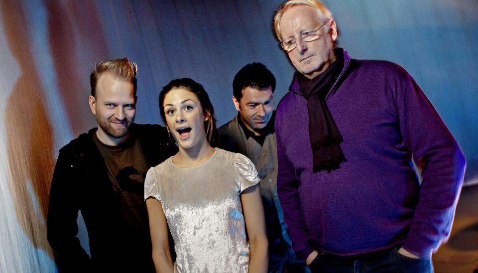 MasterChef p� TV3: Fra h�yre: Eyvind Hellstr�m, Jan Vard�en og Tom Victor Gausdal. Jenny Skavlan er programleder.
Foto: Lars Eivind Bones / Dagbladet