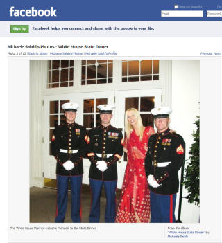 SKR�T P� FACEBOOK: Salahi-paret la ut flere bilder fra festen p� sin Facebook-side. Foto: AP/Scanpix