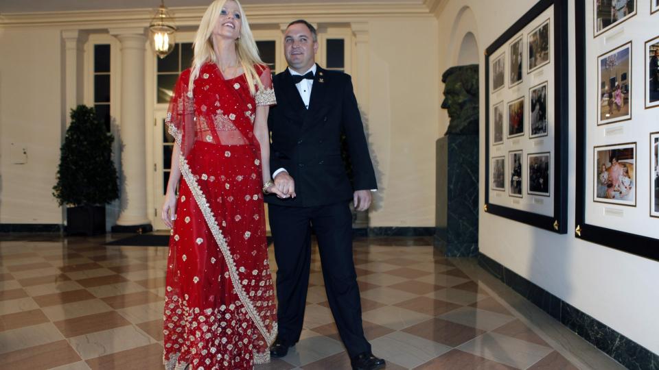 SNEK SEG INN: Tareq og Michaele Salahi. Foto: AP Photo/Gerald Herbert/Scanpix