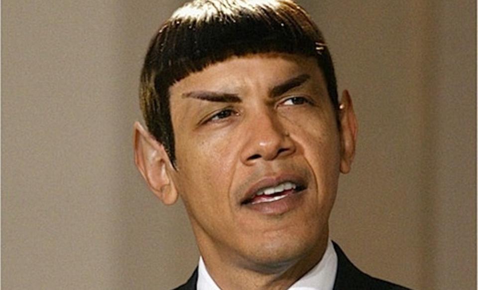 Spock Obama: En av mange bilder som florerer p� nettet av Obama manipulert som Spock.