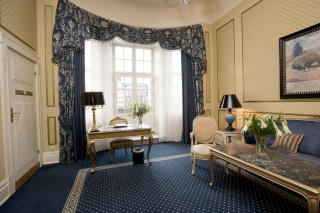 Luksuri�st: Fra Nobelsuiten p� Grand Hotel kan Obama boltre seg i luksuri�se omgivelser f�r han skal motta folkets hyllest.
Foto: Henning Lilleg�rd