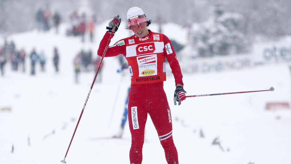 ENKELT VIDERE: Marit Bj�rgen cruiset gjennom sprintkvaliken i D�sseldorf. 
Foto: Cornelius Poppe / Scanpix
