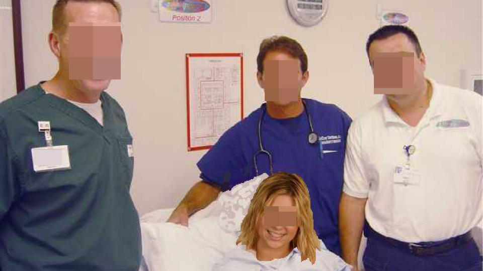 BLE SYK: Dette manipulerte bildet skulle vise at 50-�ringens falske kone var blitt syk. Han m�tte betale for sykehusoppholdet. Foto: Privat