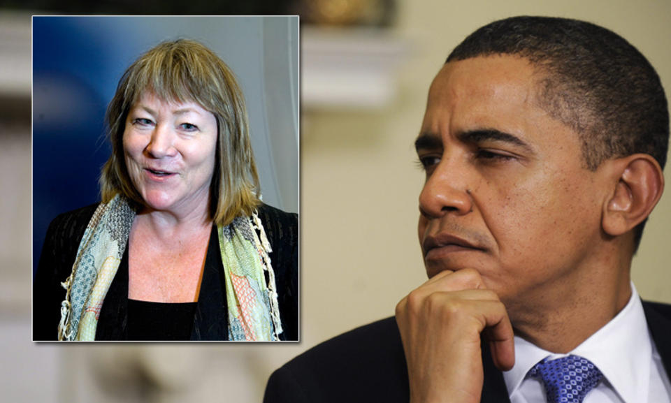 GROTH F�R STILLE SP�RSM�L: Det stilles bare ett sp�rsm�l fra en journalist til Obama. Annette Groth og NRK vant Stoltenbergs myntkast over hvem som skulle stille sp�rsm�l. Foto: Scanpix/Dagbladet/Anders Gr�nneberg