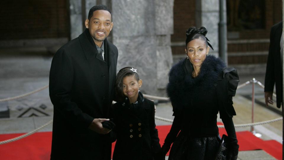 I OSLO: Skuespiller Will Smith, datteren Willow Smith (9) og skuespillerkona Jada Pinkett Smith ankom nettopp R�dhuset for � se Barack Obama motta fredsprisen. Foto: Torbj�rn Gr�nning / Dagbladet