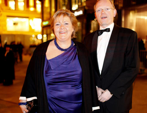 Erna Solberg og mannen Sindre Finnes.


Foto: Sara Johannessen / Scanpix