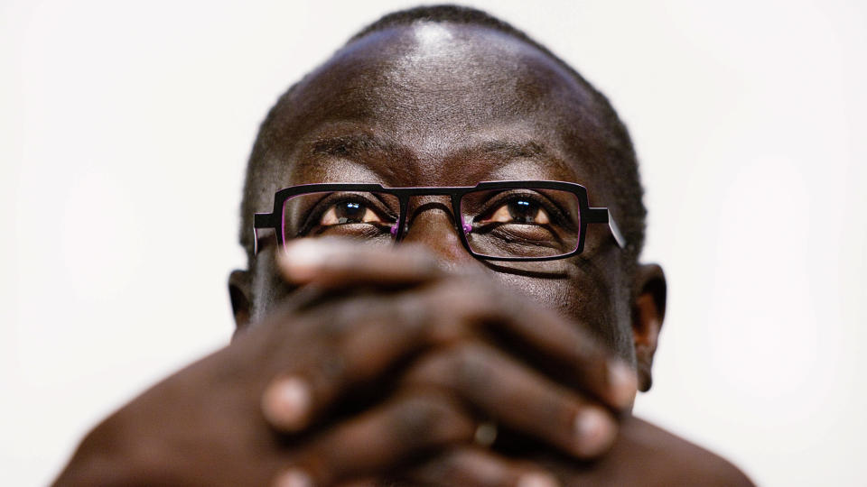 TOK GREP: Lumumba Stanislaus Di-Aping, som representerer Sudan, er talsperson for G77. G77 har skapt rabalder i K�benhavn i dag. Foto: AFP/Scanpix
