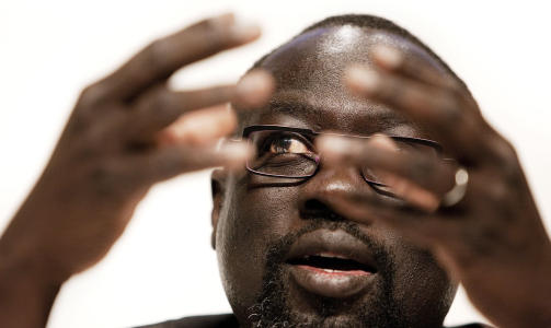 G-77-LEDEREN: Lumumba Stanislaus Di-Aping, som representerer Sudan, er talsperson for G77. Tidligere i dag trakk de seg fra forhandlingene. 
AFP PHOTO Jens Astrup/SCANPIX