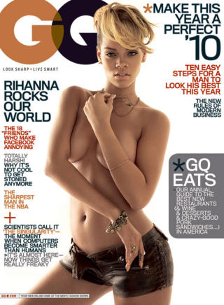SKJULER NESTEN INGEN TING: En �penhjertig Rihanna forteller om den mye publiserte voldsepisoden. Faksimile: GQ