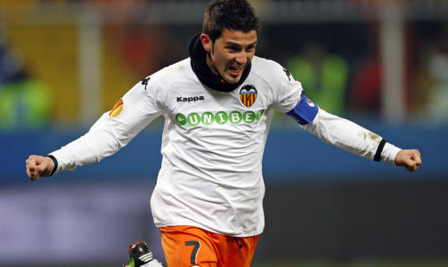 M�TER CLUB BRUGGE: David Villa og Valencia. Foto: REUTERS/Giampiero Sposito